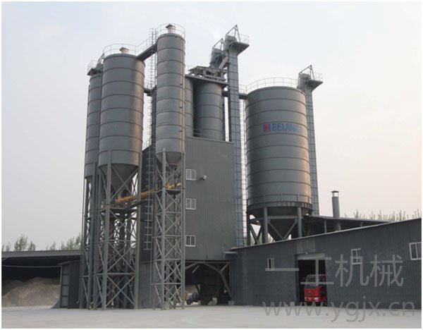 頂置分級(jí)儲(chǔ)存砂倉(cāng)塔樓式干粉砂漿生產(chǎn)線